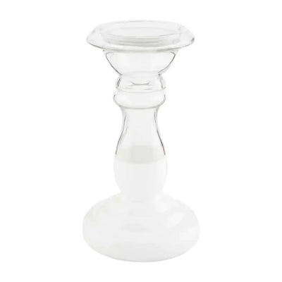 Mud Pie white Glass Candle Holder - Small