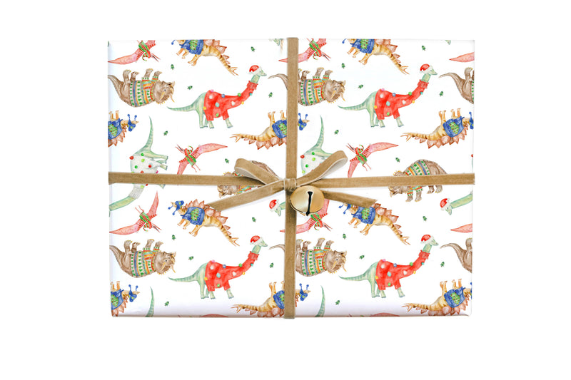 Lana's Shop - Festive Dinosaur Gift Wrap Roll