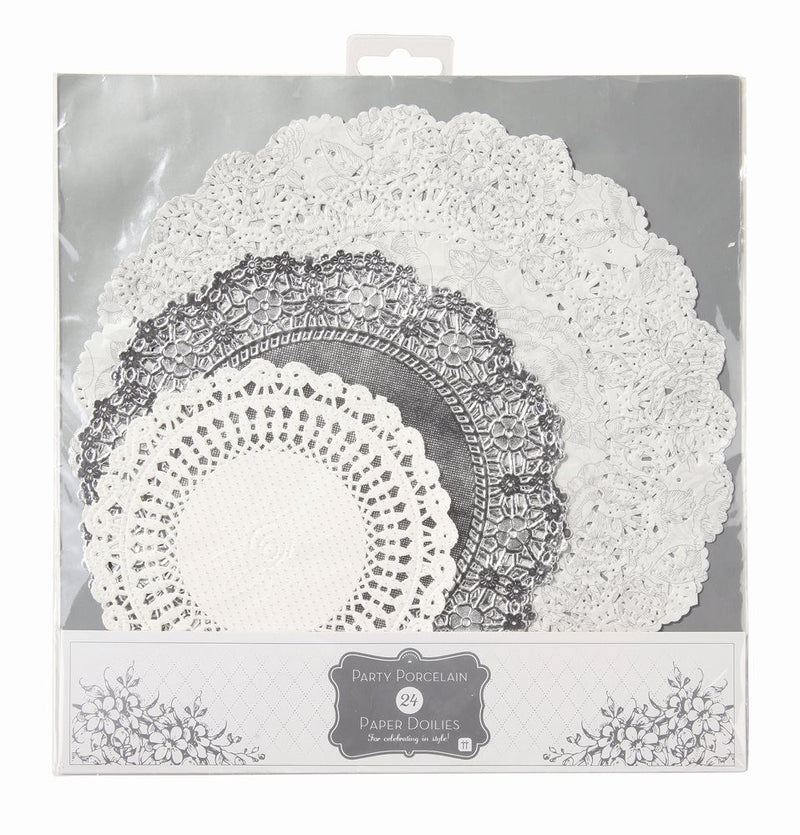  Party Porcelain Silver Doilies, TT-Talking Tables, Putti Fine Furnishings
