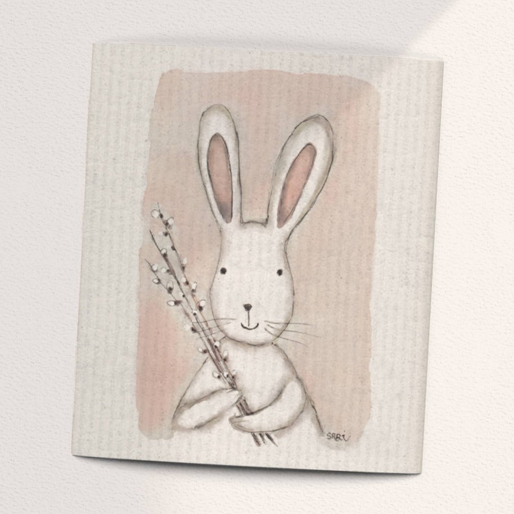 Bunny with Willow Swedish Cloth