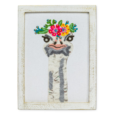 Ostrich with Flowers Wall Art | Le Petite Putti Canada