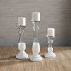 Mud Pie white Glass Candle Holder - Small