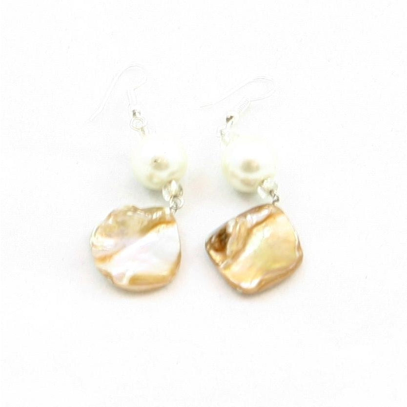 Pearl Bead & Shell Earring - Cream | Putti Fine Fashions 