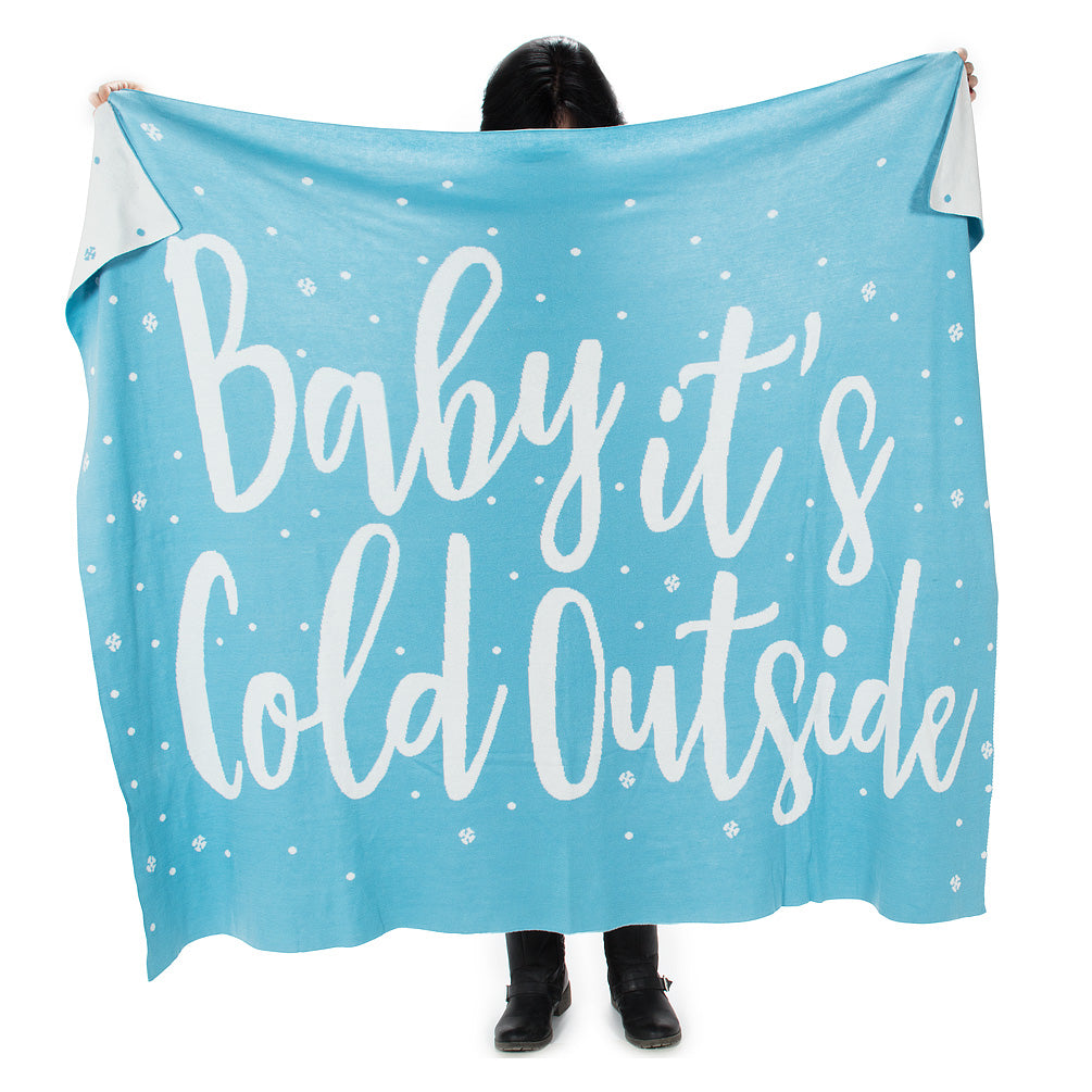  "Baby It's Cold Outside" Knit Winter Throw, AC-Abbott Collection, Putti Fine Furnishings