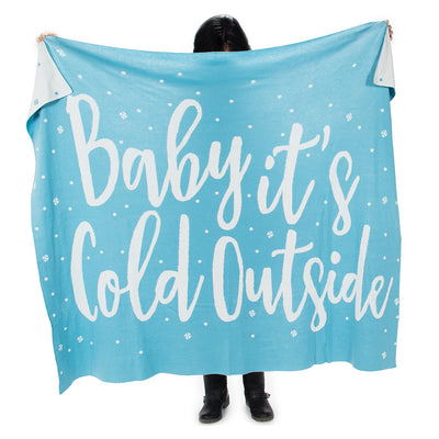 "Baby It's Cold Outside" Knit Winter Throw, AC-Abbott Collection, Putti Fine Furnishings