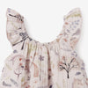 Elegant Baby Unicorn Floral Print Flutter Sleeve and Bloomer Set