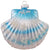 Blue Scallop Shell Glass Ornament | Putti Christmas Decorations 