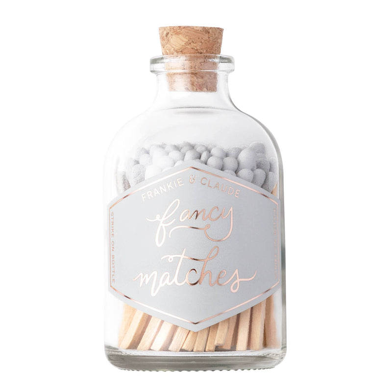 Frankie & Claude - Fancy Matches: Fog Light Gray Small Match Jar