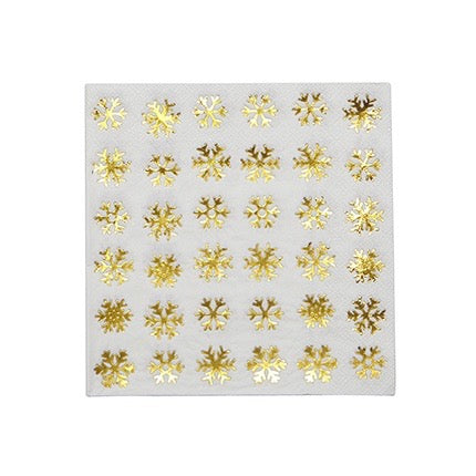 Gold Foil Snowflake Paper Napkins -Lunch