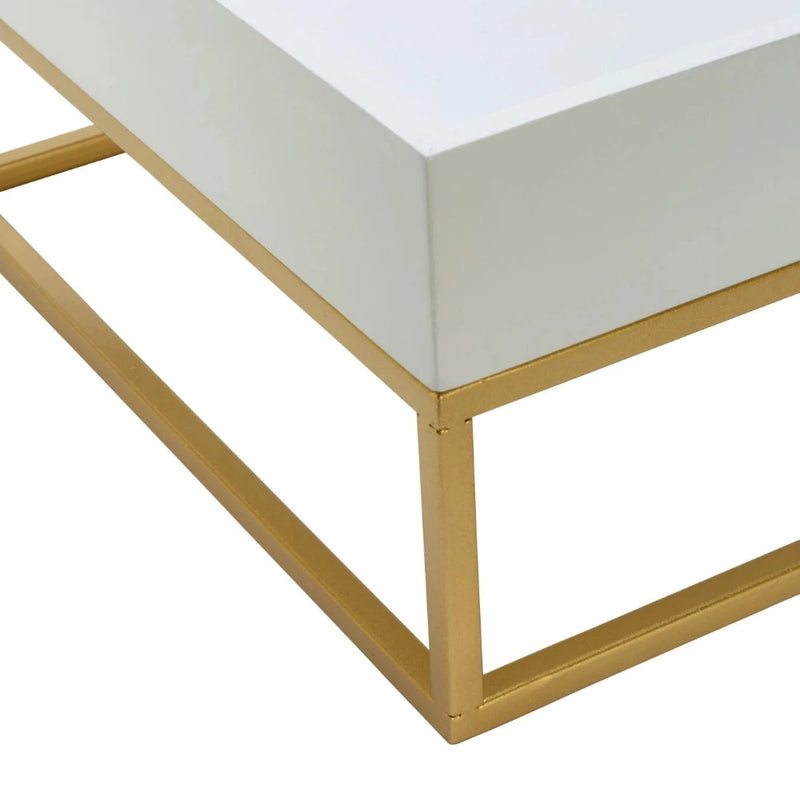 Square White and Gold Display Stands | Putti Fine Furnishings Canada 
