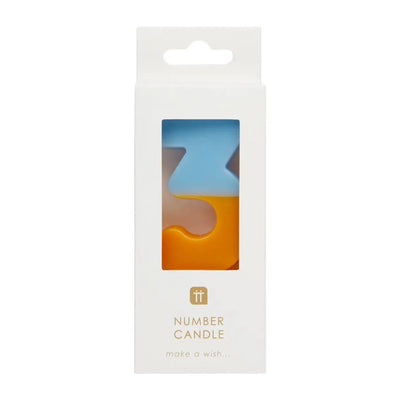Multicolor Number Candle - Three  | Putti Celebrations Canada