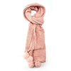Plain Chenille Scarf with Faux Fur Pom Poms - Blush Pink  | Putti Fine Fashion