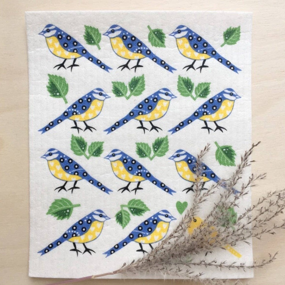 Bluebirds Swedish Dishcloth