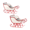 Red and White Enamel Sleigh