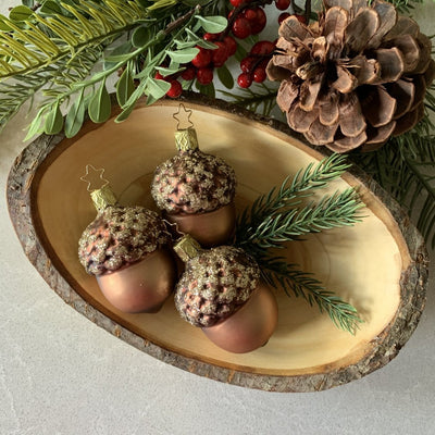 Inge Glas Acorn Glass Christmas Ornament
