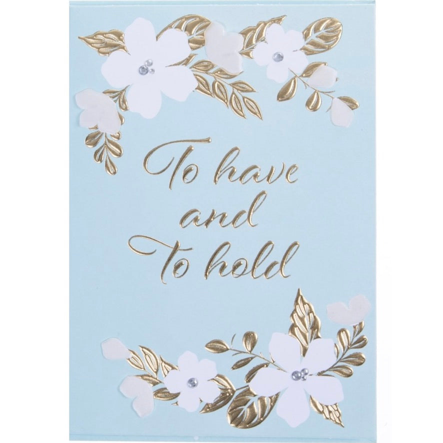 Graphique de France "To have and to hold" Blue Floral Greeting Card | Putti