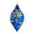 Indigo Blue with Flowers Glass Double Point Ornament | Putti Celebrations 