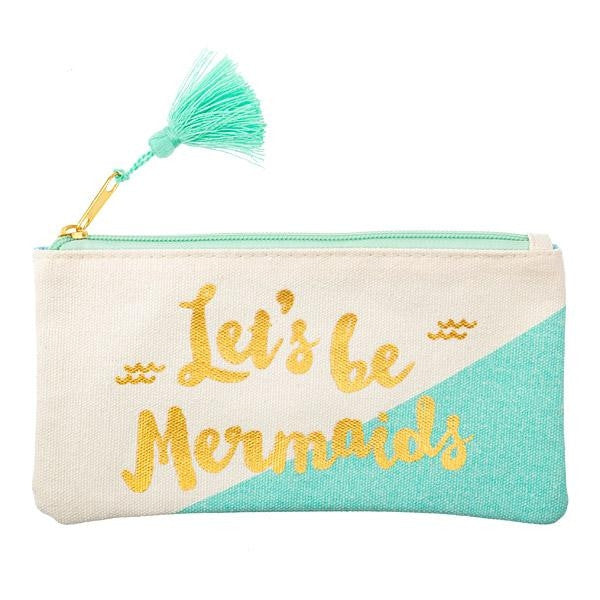  "Let's be Mermaids" Canvas Pencil Case, SC-Slant Collections, Putti Fine Furnishings