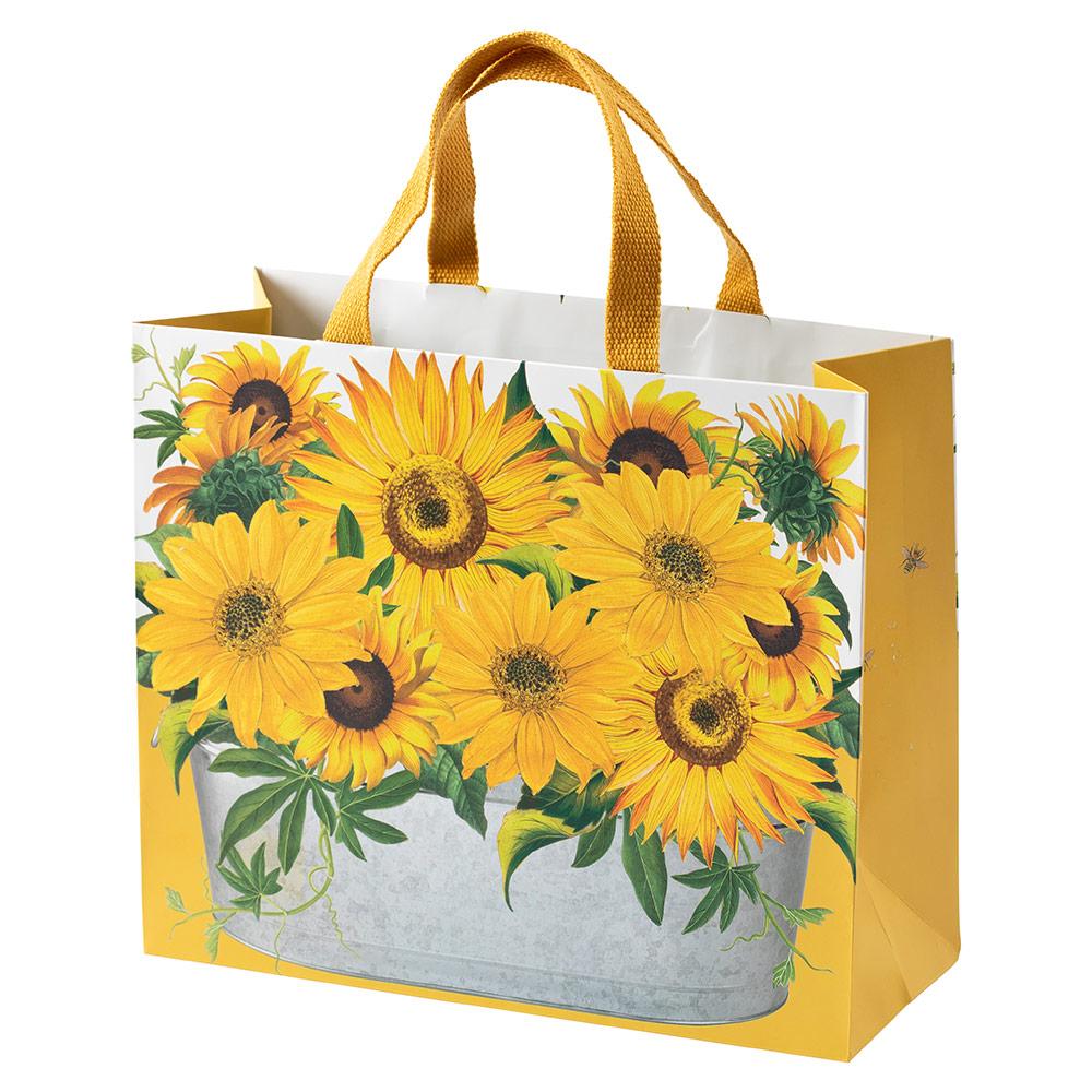 Caspari Horticultural Society Sunflowers Gift Bag | Putti Fine Furnishings 