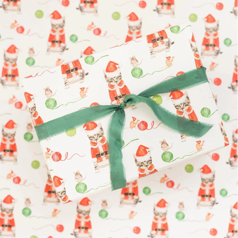 Lana's Shop - Santa Cat and Mouse Gift Wrap Roll
