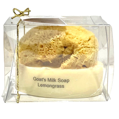 Goats Milk & Olive Oil Soaps with Sea Sponge - Lemongrass