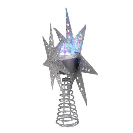 Kurt Adler Silver Star Projection LED Treetop