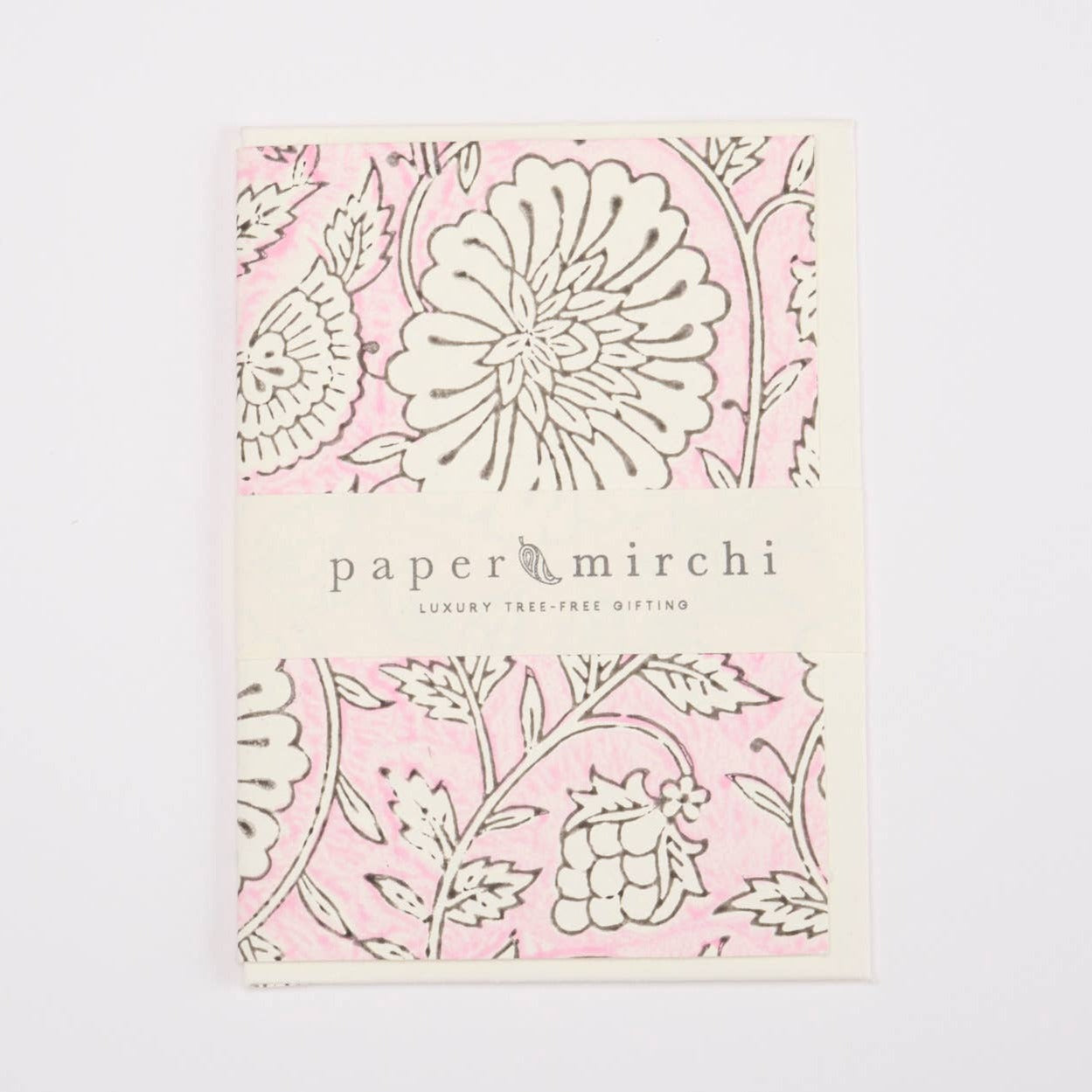 Hand Block Printed Greeting Card - Mughal Garden Blush