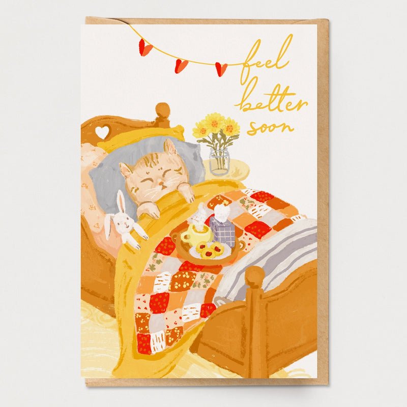 "Feel Better Soon" Kitten Greeting Card | Putti Fine Furnishings Canada 