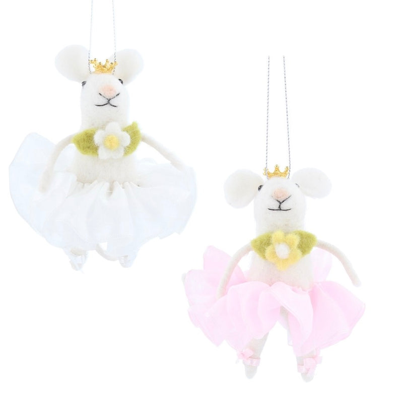 Felt Mouse with Pink Tutu and Tiara
