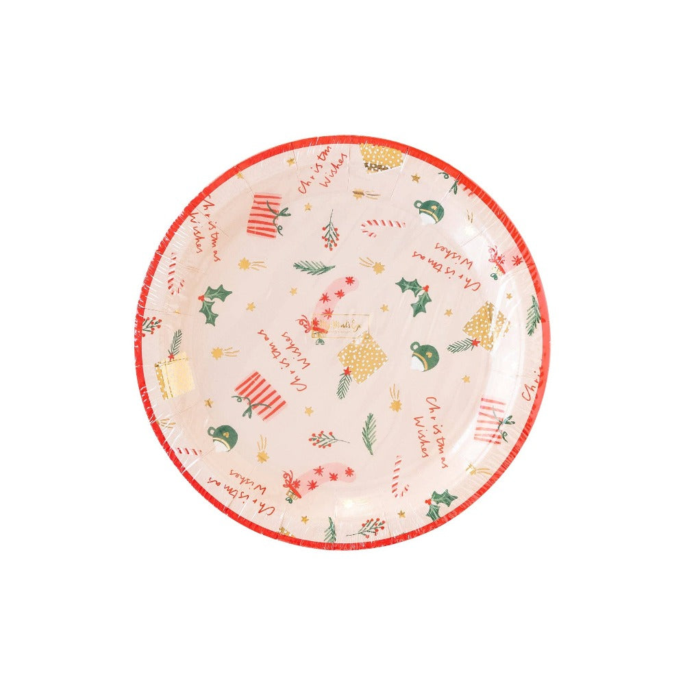 My Mind’s Eye Christmas Wishes Scattered Icons Plate | Putti Party Supplies