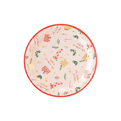 My Mind’s Eye Christmas Wishes Scattered Icons Plate | Putti Party Supplies