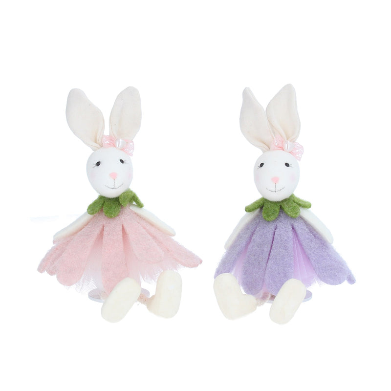 Flower Petal Bunny Ornament - Lilac