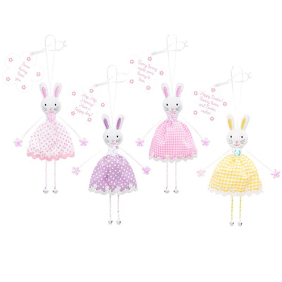 'Every Bunny Needs Some Bunny To Love' Pink Gingham Bunny Decoration