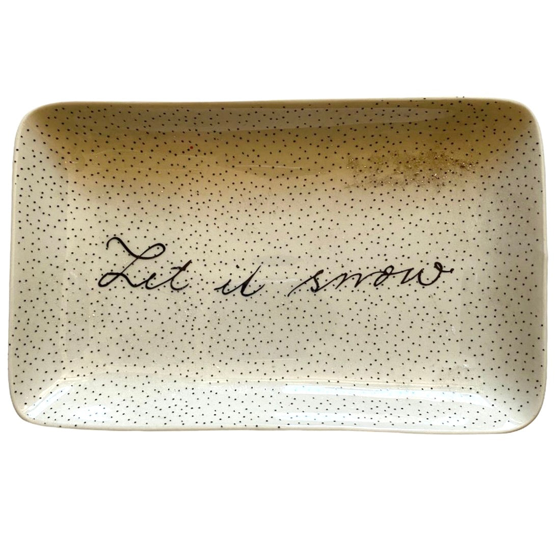 Bloomingville "Let it Snow" Rectangular Small Dish