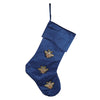 Navy Satin Christmas Stocking with Gold Bees | Putti Christmas