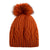 Angora Diamond Cable Knit Fur Pom Pom Hat - Rust | Putti Fine Fashions 