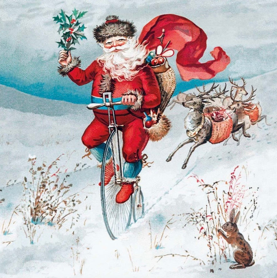 Museums & Galleries Santa on Penny Farthing Christmas Card Pack