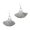 Tear Drop Tassel Earrings - Grey | Putti Fine Fashions