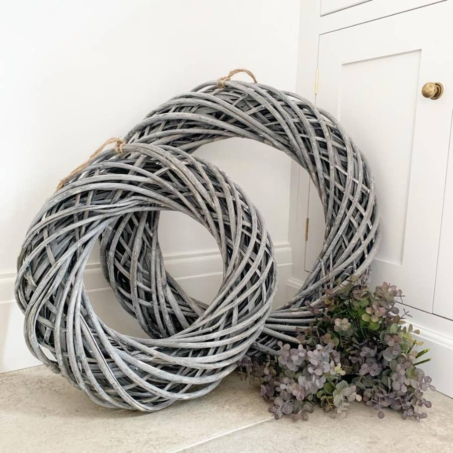 Rattan Wreath Grey wash- Extra Large