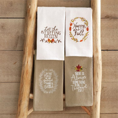"There is Always Something to be Thankful For" Waffle Towel