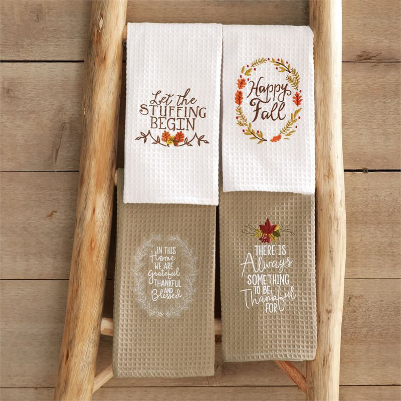 Mud pie "There is Always Something to be Thankful For" Waffle Towel | Putti 