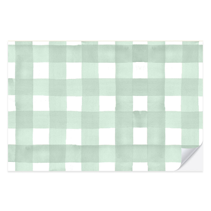 Green Gingham Paper Placemat Pad