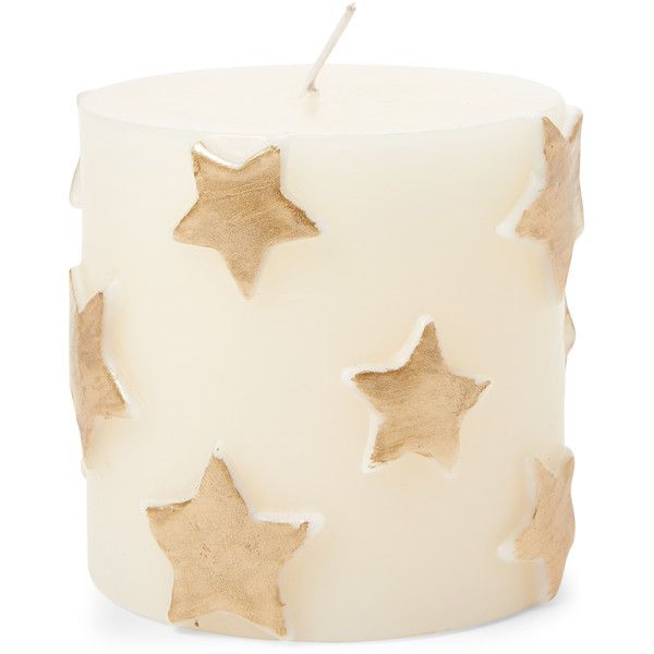 Zodax Gold Star Embossed Pillar Candles