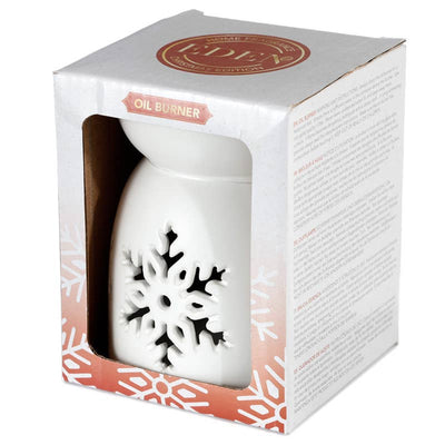 White Snowflake Cut Out Ceramic Oil & Wax Burner | Putti Fine Furnishings