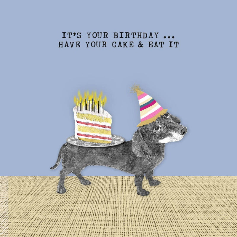 Dachshund and Cake Birthday Greeting Card