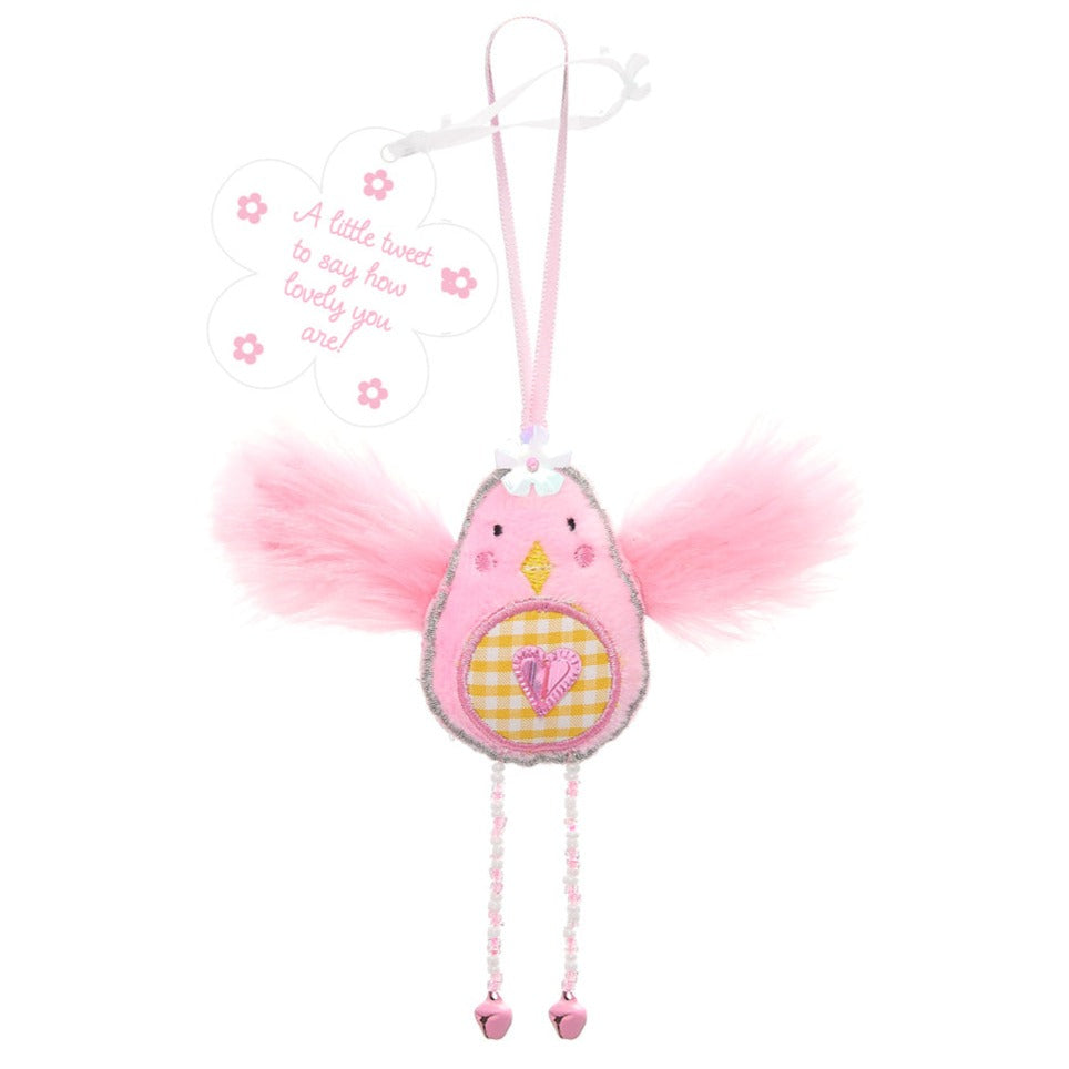 'A Little Tweet To Say How Lovely You Are!' Pink Chick Decoration