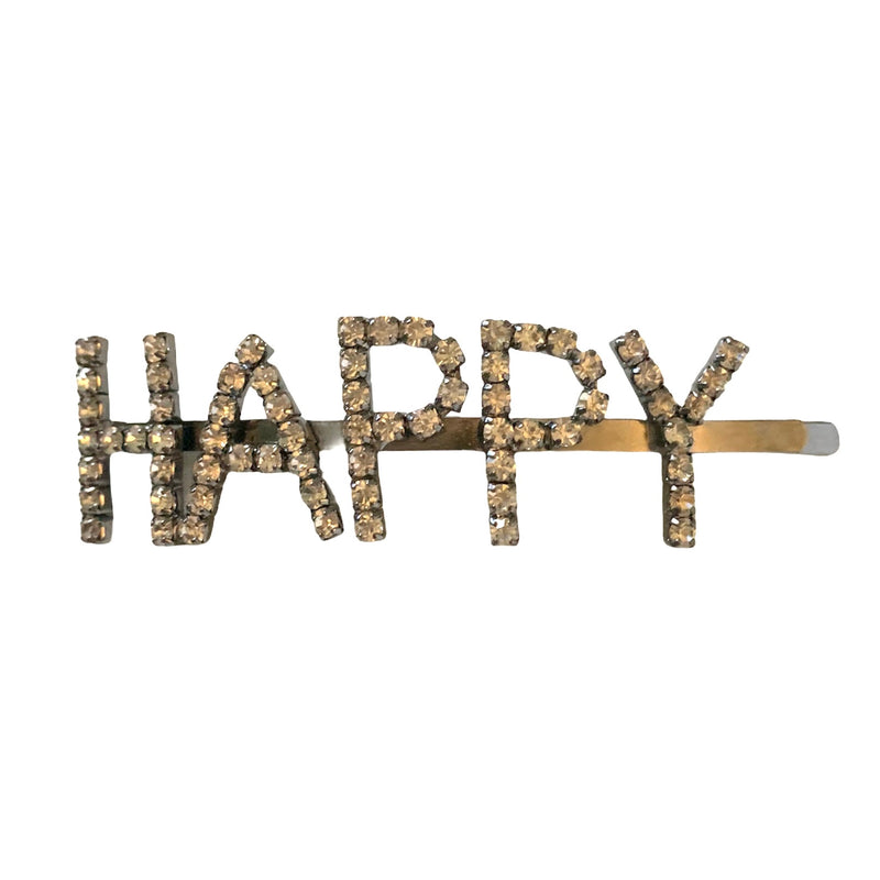 Diamante "Happy" Hair Clip