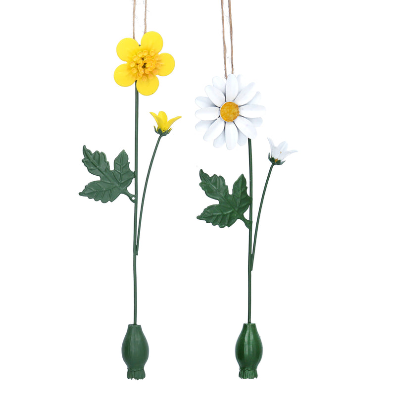 Gisela Graham Buttercup and Daisy Metal Ornaments | Putti Celebrations 