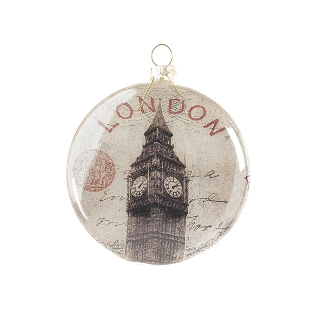 London Big Ben Glass Disc Ornament
