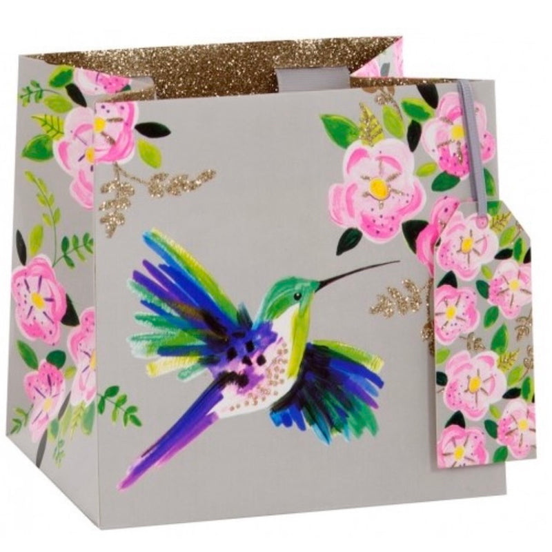 Glick Humming Bird & Cherry Blossom Small Square Gift Bag | Putti 